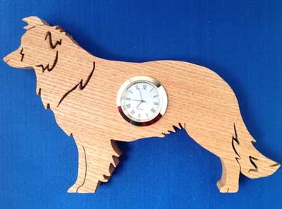 Shaped Border collie Clock